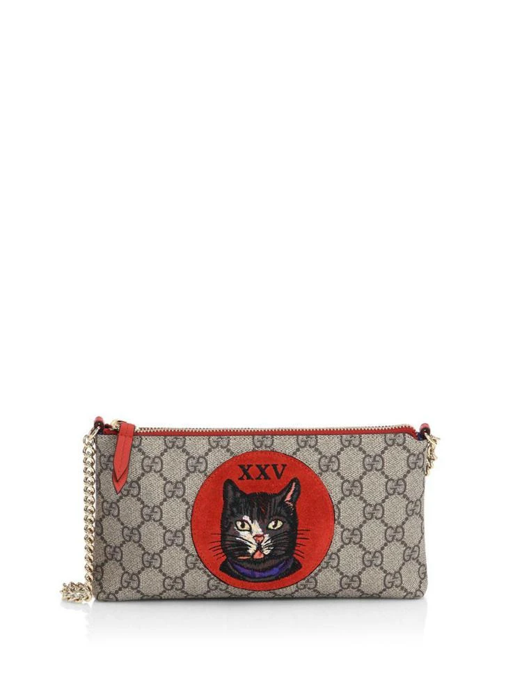 商品Gucci|GG Supreme Mystic Cat Wrist Wallet,价格¥4574,第1张图片