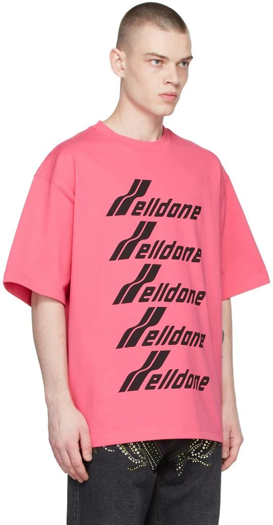 商品We11done|Pink Cotton Front Logo T-Shirt,价格¥699,第2张图片详细描述