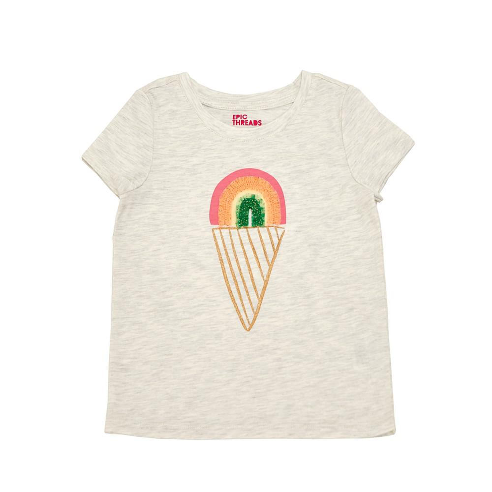 Little Girls Rainbow Ice Cream Graphic T-shirt, Created For Macy's商品第1张图片规格展示