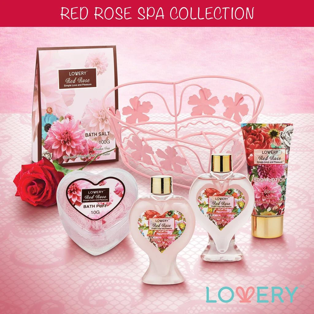 商品Lovery|Red Rose Self Care Gift Basket 6-Piece Set,价格¥227,第4张图片详细描述