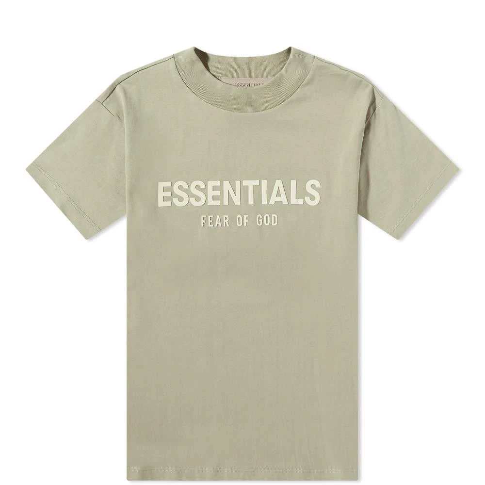 商品Essentials|Fear of God ESSENTIALS Kids Logo Tee - Seafoam,价格¥201,第1张图片