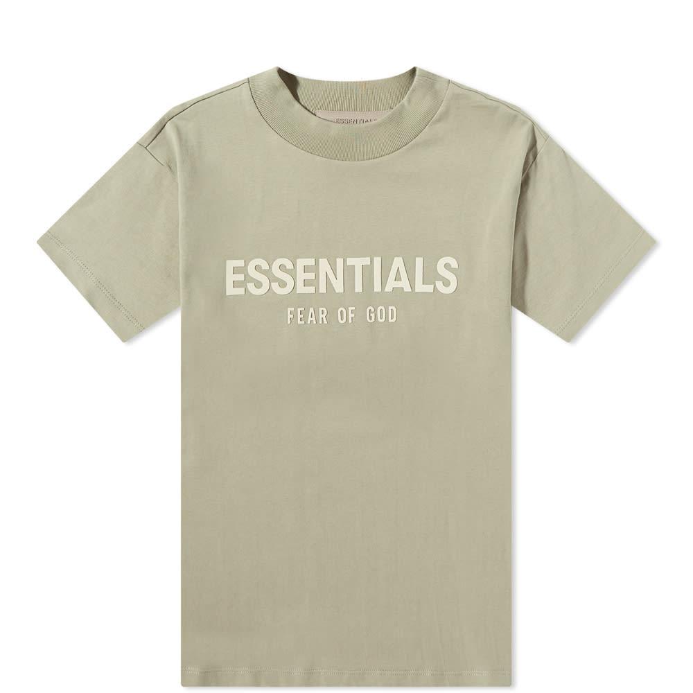 商品Essentials|Fear of God ESSENTIALS Kids Logo Tee - Seafoam,价格¥260,第1张图片