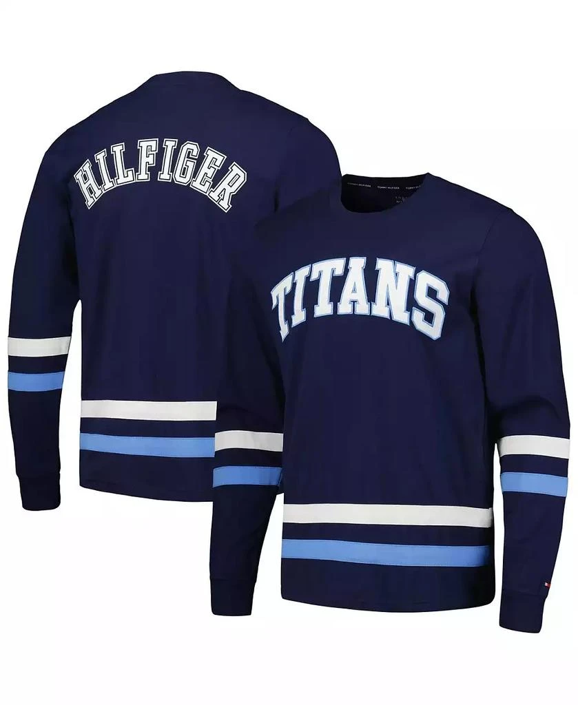 商品Tommy Hilfiger|Men's Navy, Light Blue Tennessee Titans Nolan Long Sleeve T-shirt,价格¥389,第1张图片