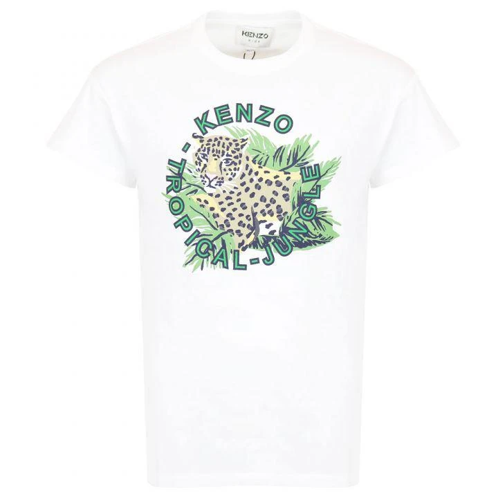 商品Kenzo|Ivory Tropical Leopard Logo T Shirt,价格¥245,第1张图片