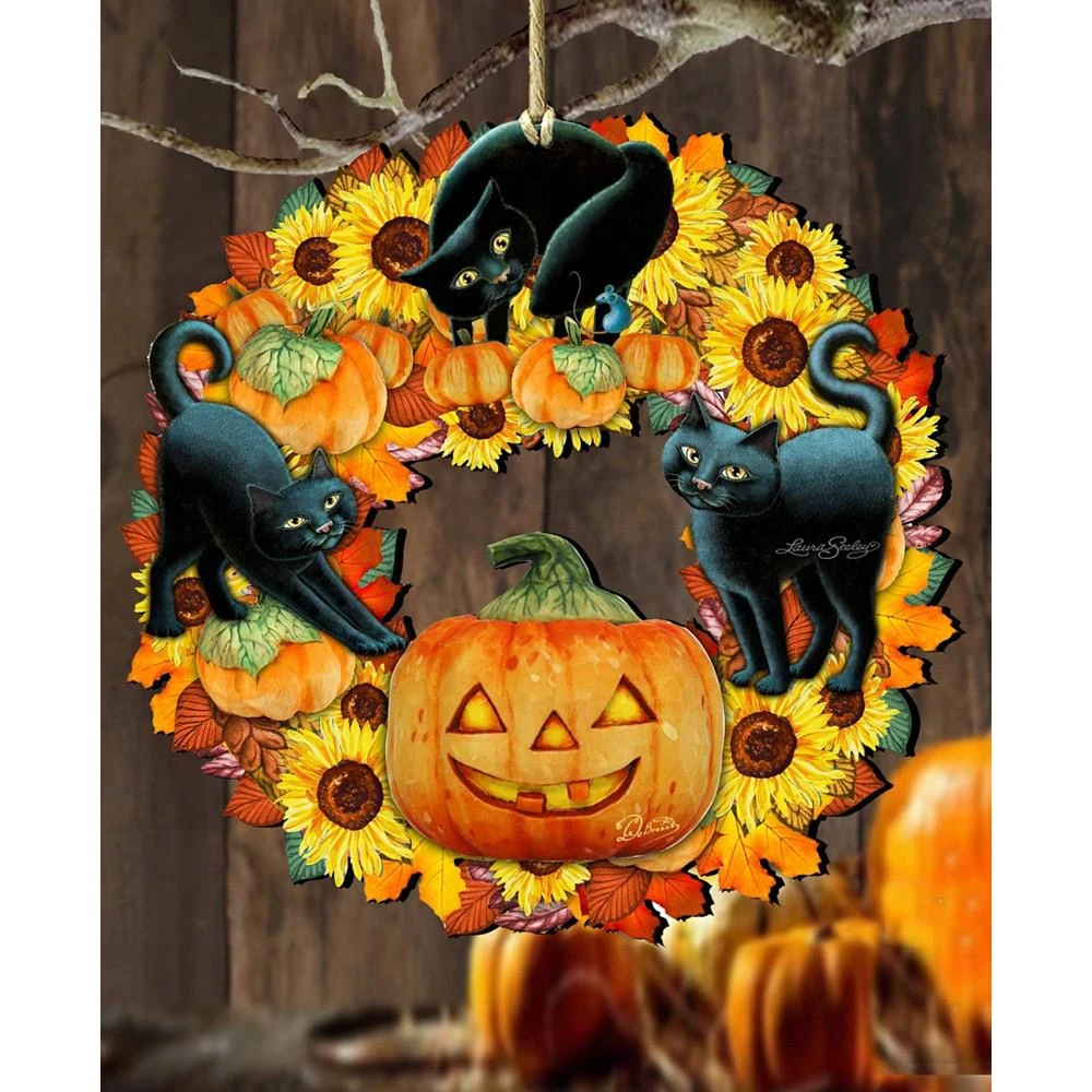 商品Designocracy|Cats Wreath Holiday Outdoor Decor Large Ornament,价格¥672,第1张图片
