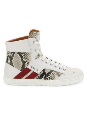 商品Bally|Snakeskin Embossed Leather High Top Sneakers,价格¥2271,第1张图片