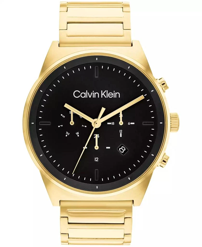 商品Calvin Klein|Men's Gold-Tone Stainless Steel Bracelet Watch 44mm,价格¥905,第1张图片