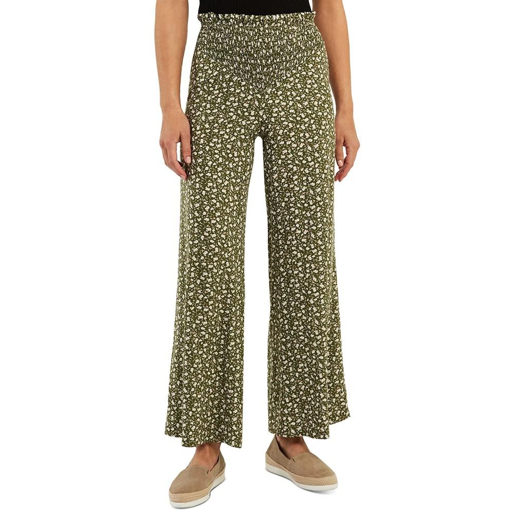 商品BCX|Juniors' Printed Smocked-Waist Palazzo Pants,价格¥87,第1张图片