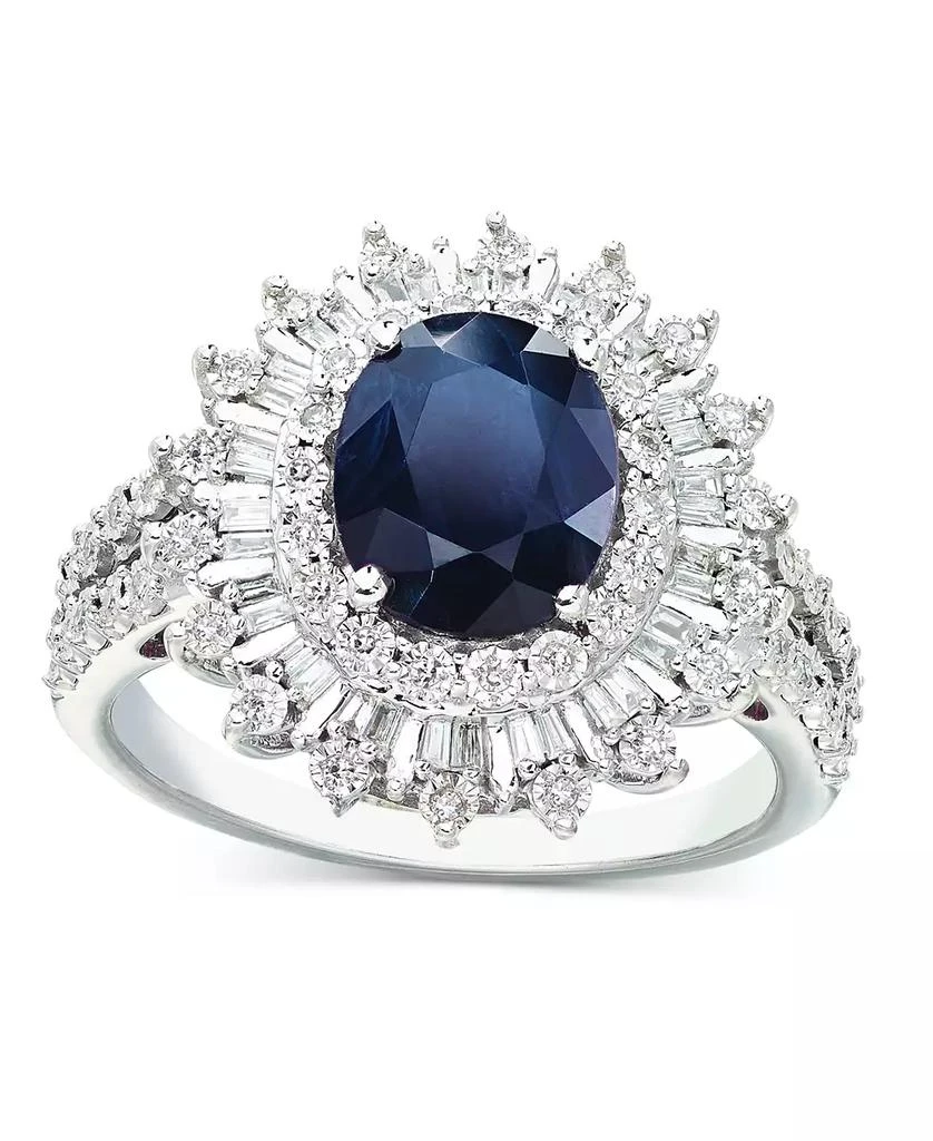 商品Effy|EFFY® Ruby (1-7/8 ct. t.w.) & Diamond (1/4 ct. t.w.) Halo Statement Ring in 14k White Gold (Also in Sapphire and Emerald),价格¥7402,第3张图片详细描述