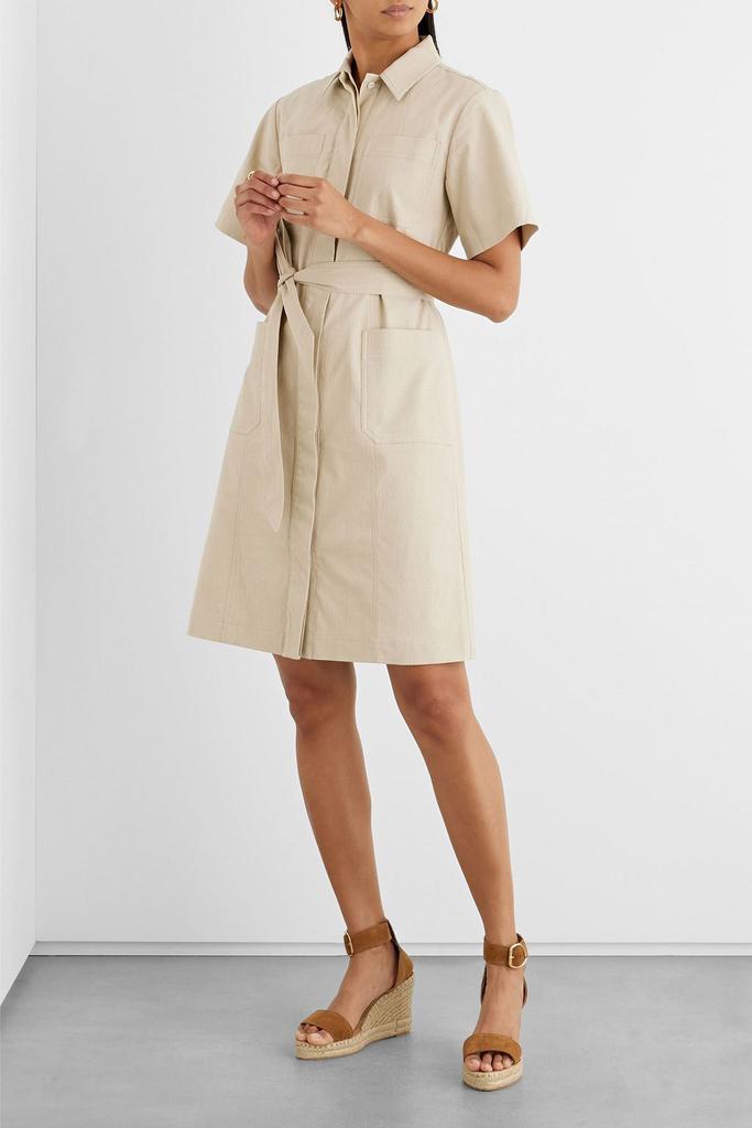 Clara textured organic cotton-blend shirt dress商品第2张图片规格展示