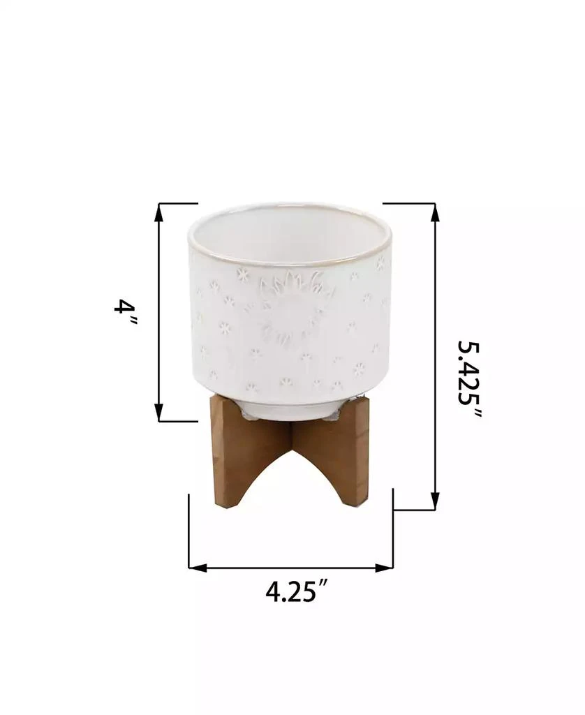 商品Flora Bunda|Sunmoon Ceramic Planter on Stand, 4.25",价格¥270,第2张图片详细描述