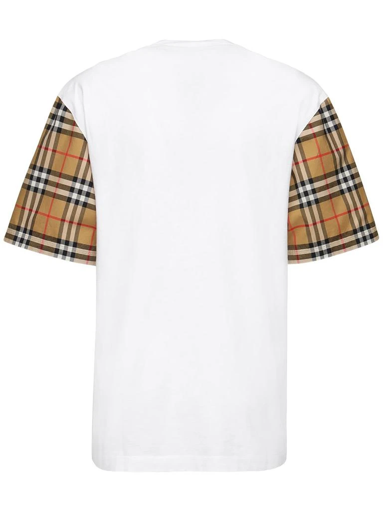 商品Burberry|Carrick Cotton T-shirt W/ Check Sleeves,价格¥3438,第4张图片详细描述