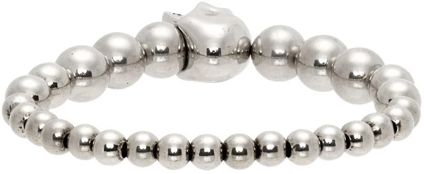 商品Alexander McQueen|Silver Skull Ball Bracelet,价格¥1277,第4张图片详细描述