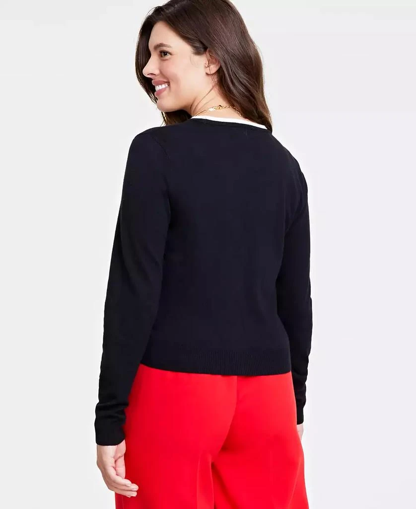 商品On 34th|Women's Tipped V-Neck Embellished Cardigan, Created for Macy's,价格¥185,第2张图片详细描述