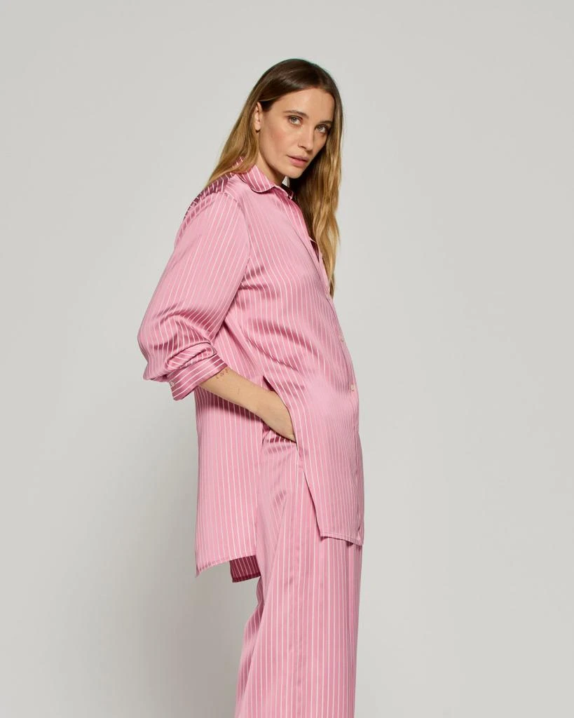 商品Serena Bute|Satin Stripe Open Back Shirt - Pink,价格¥3406,第3张图片详细描述