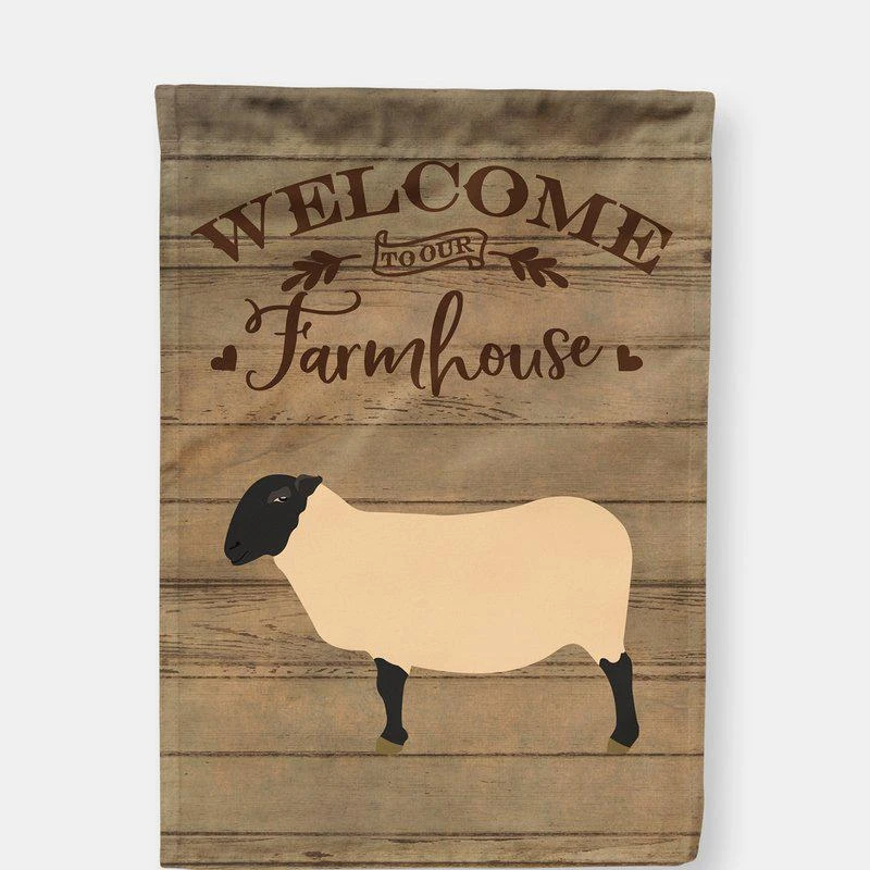 商品Caroline's Treasures|28 x 40 in. Polyester Suffolk Sheep Welcome Flag Canvas House Size 2-Sided Heavyweight,价格¥329,第1张图片