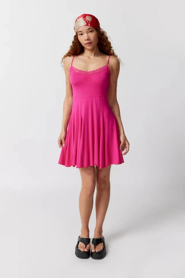 商品Urban Outfitters|UO Aster Lace Trim Mini Dress,价格¥75,第3张图片详细描述