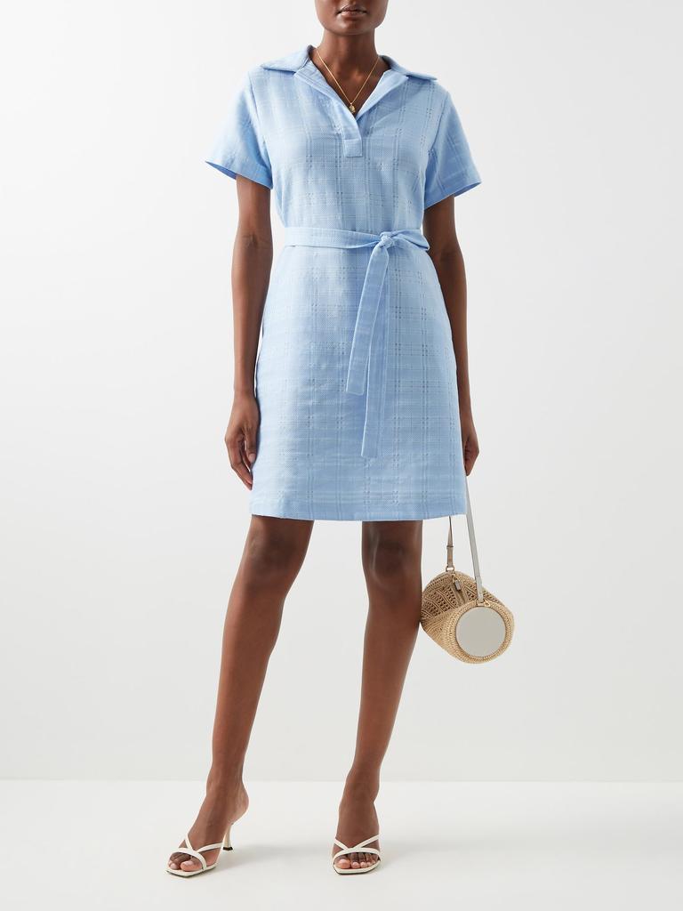 商品LISA MARIE FERNANDEZ|Ajoure-pique cotton belted shirt dress,价格¥3750,第4张图片详细描述