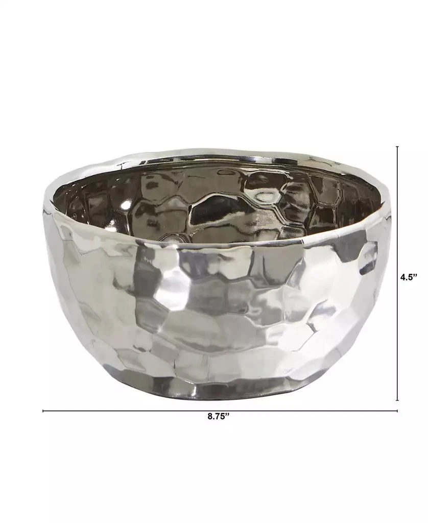 商品NEARLY NATURAL|8.75" Designer Silver-Tone Bowl,价格¥303,第2张图片详细描述