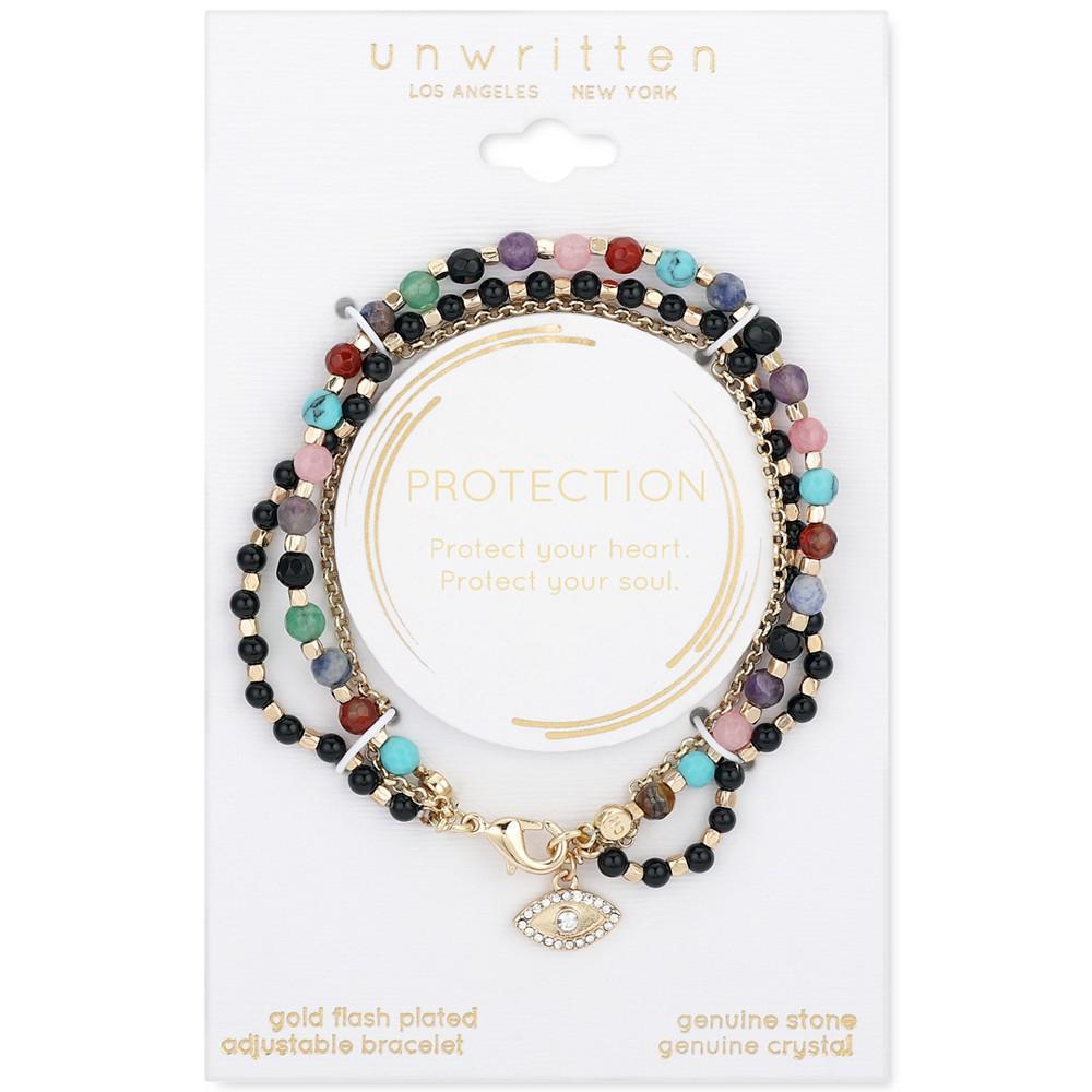 商品Unwritten|Triple Strand Multi-Bead Link Evil-Eye Charm in Gold-Tone Silver Plated,价格¥412,第4张图片详细描述