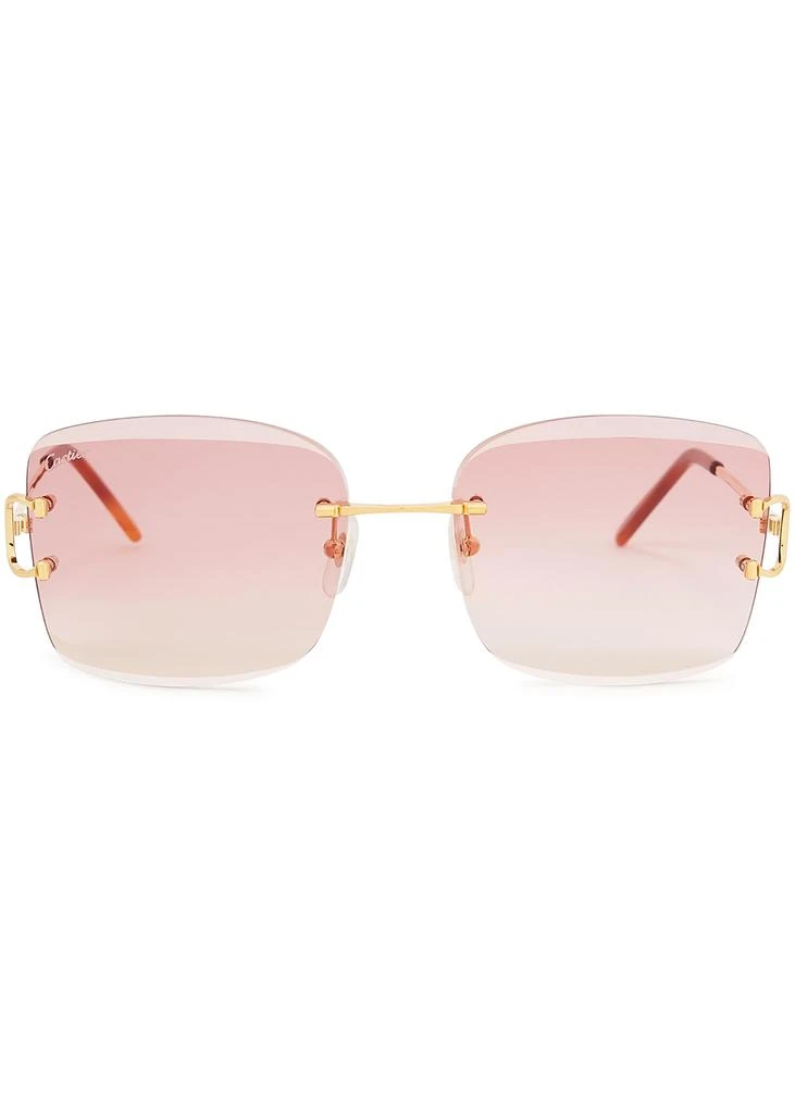 商品Cartier|Signature C De Cartier rimless square-frame sunglasses,价格¥8925,第2张图片详细描述