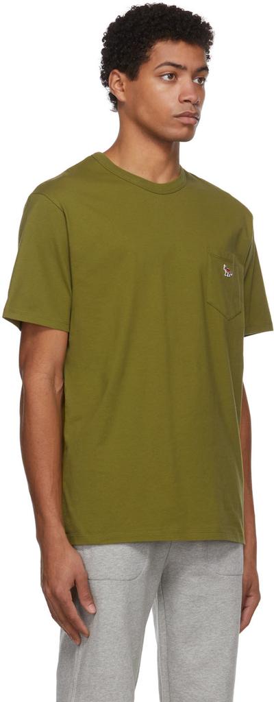Green Baby Fox Patch Pocket T-Shirt商品第2张图片规格展示