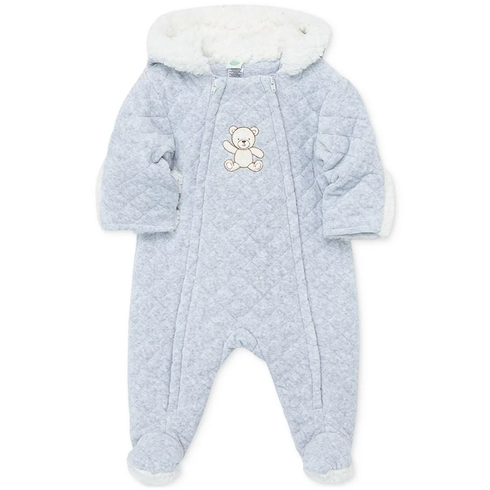 商品Little Me|Baby Bear Quilted Velour Snowsuit,价格¥432,第3张图片详细描述