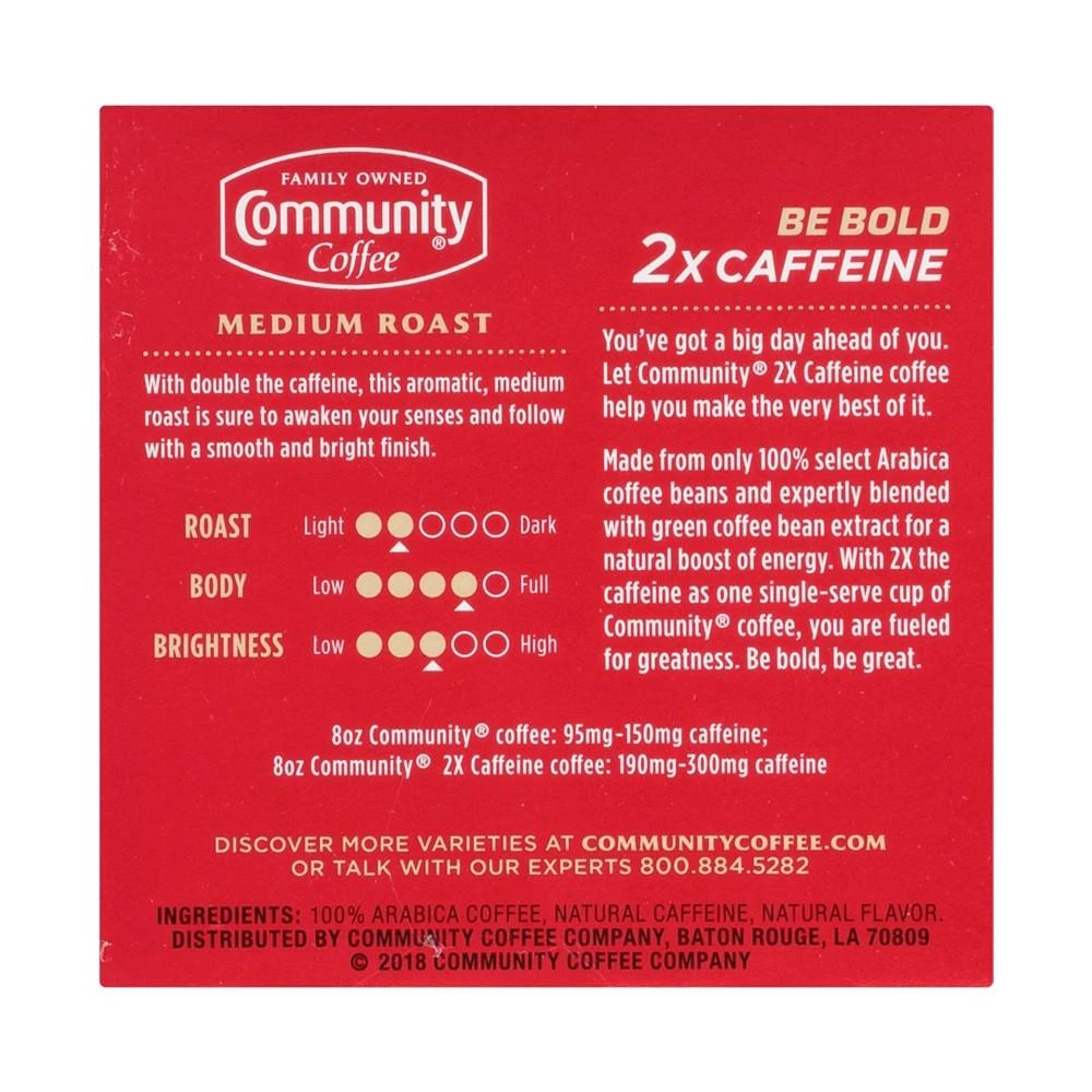 2X Caffeine Medium Roast Single Serve Pods, Keurig K-Cup Brewer Compatible, Pack of 60 商品