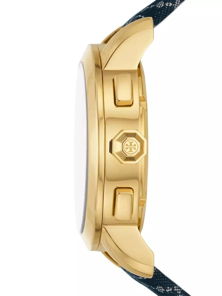 商品Tory Burch|The Tory Goldtone Stainless Steel &amp; Jacquard Strap Watch,价格¥2419,第3张图片详细描述