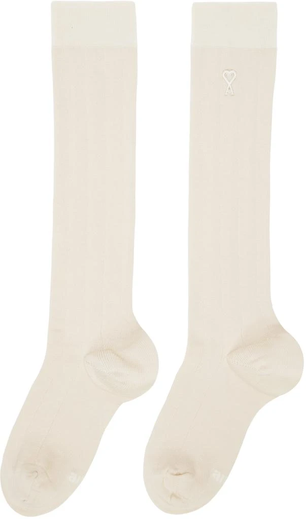 商品AMI|Off-White Silk Socks,价格¥339,第2张图片详细描述