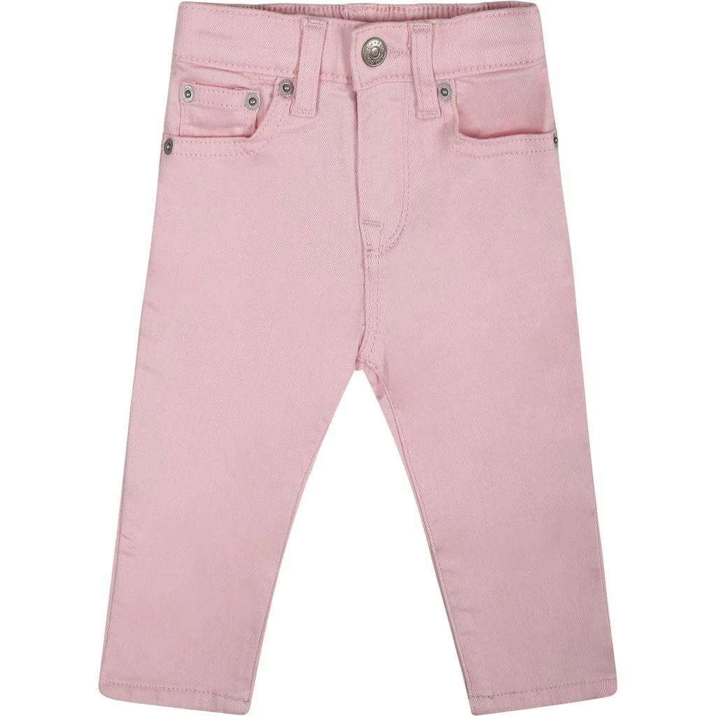 商品Ralph Lauren|Pink Jeans For Baby Girl With Logo,价格¥1093,第1张图片