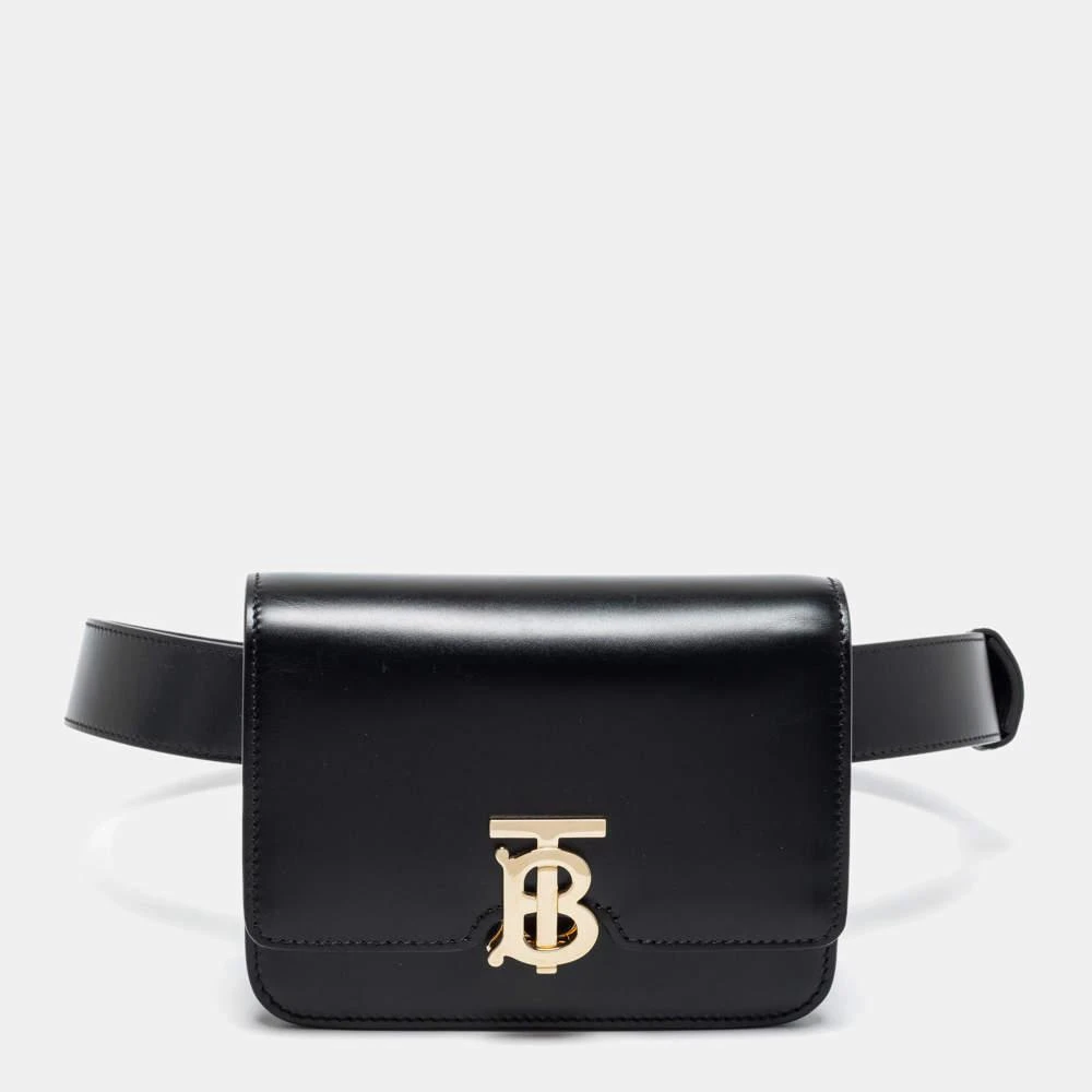 商品[二手商品] Burberry|Burberry Black Leather TB Bum Bag,价格¥4628,第1张图片