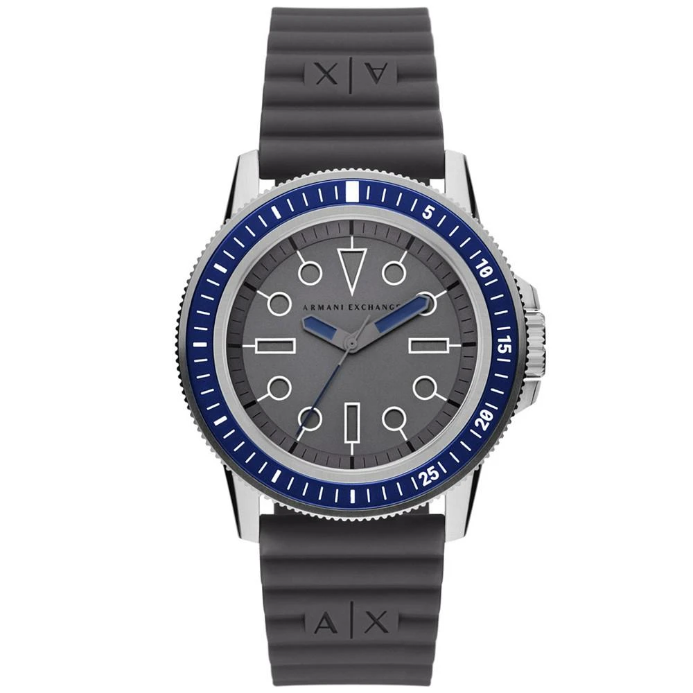 商品Armani Exchange|Men's Three-Hand Gray Silicone Strap Watch, 42mm,价格¥1123,第1张图片