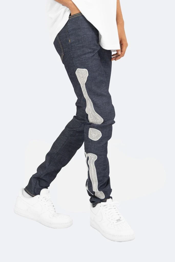 商品MNML|X199 Skeleton Skinny Denim - Raw Blue,价格¥152,第2张图片详细描述