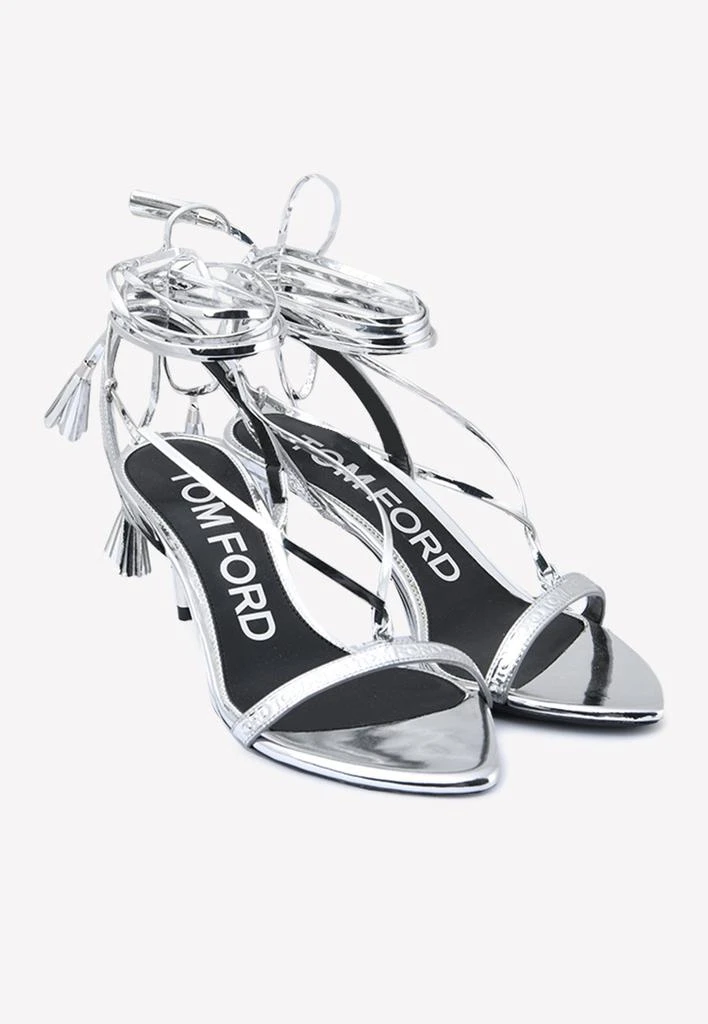 商品Tom Ford|55 Tassel-Wrap Sandals in Mirror Leather,价格¥6003,第2张图片详细描述