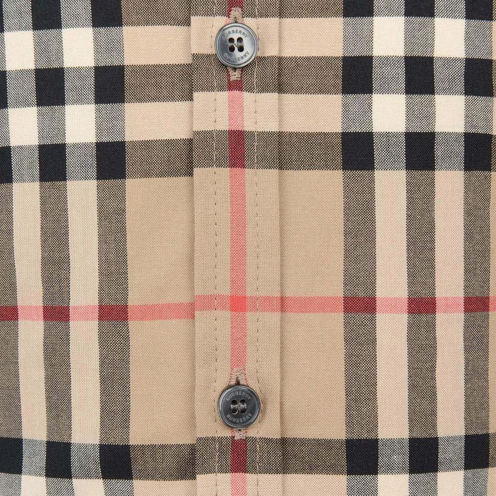 商品Burberry|Burberry Camel  Boys Beige Check Cotton Shirt,价格¥1323,第2张图片详细描述