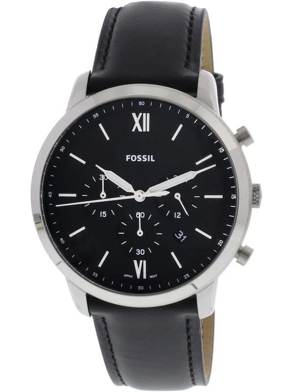 商品Fossil|Neutra FS5452 Elegant Japanese Movement Fashionable Chronograph Black Leather Watch,价格¥735,第1张图片