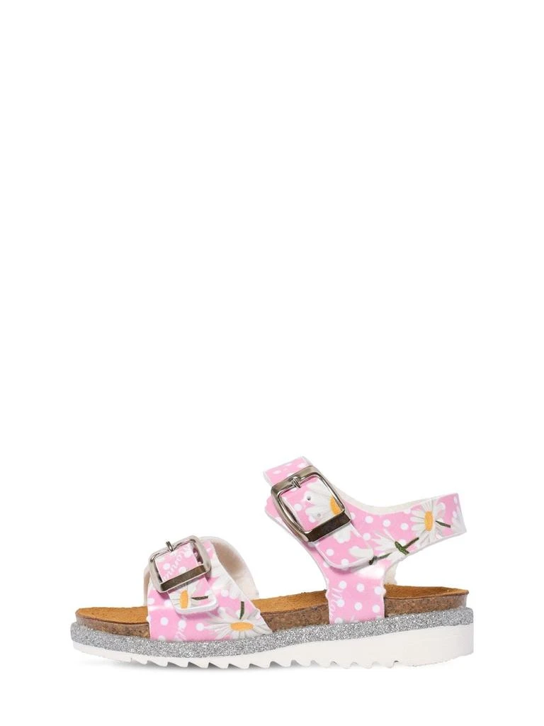 商品MONNALISA|Daisy Print Faux Leather Sandals,价格¥394,第1张图片