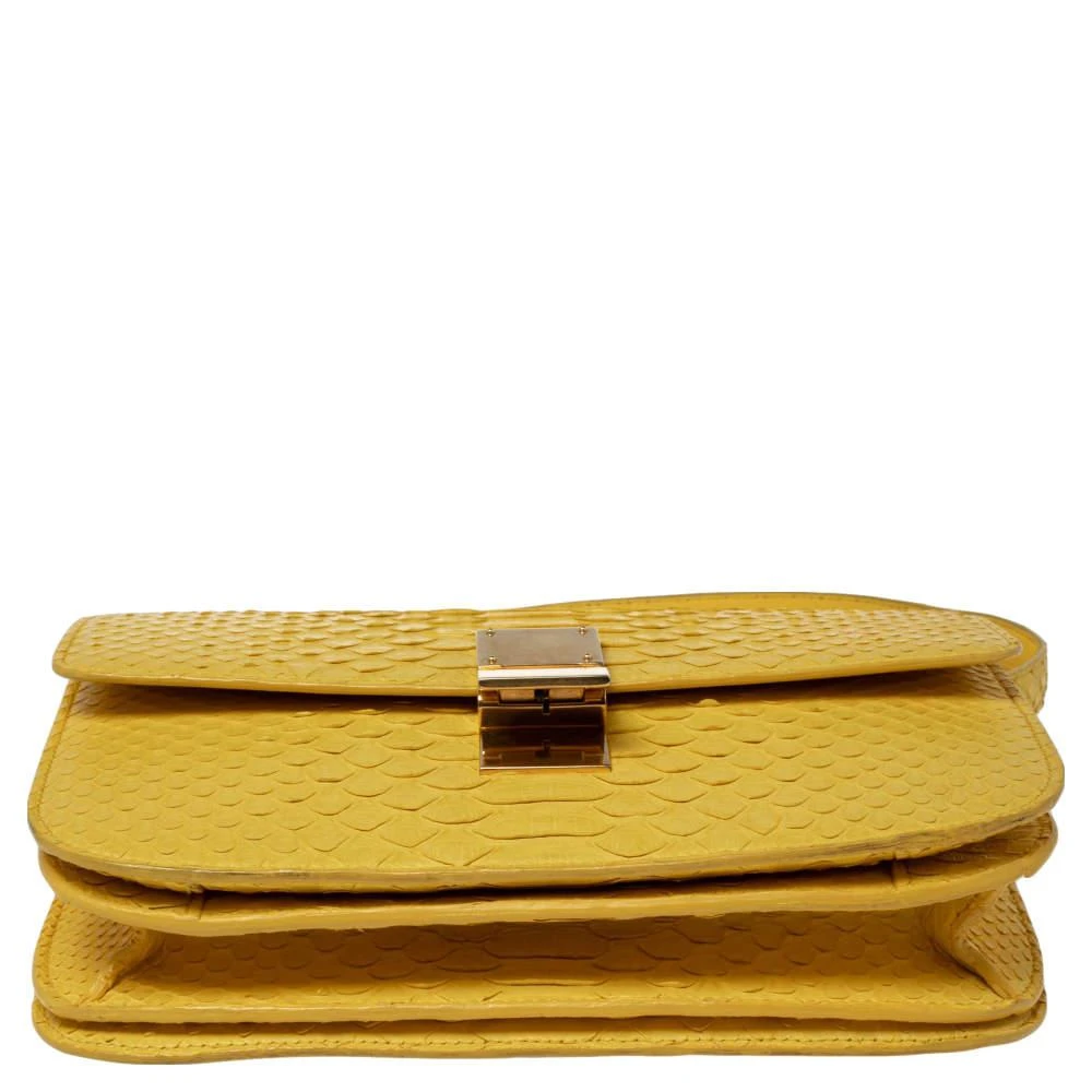 Celine Yellow Python Medium Classic Box Shoulder Bag 商品