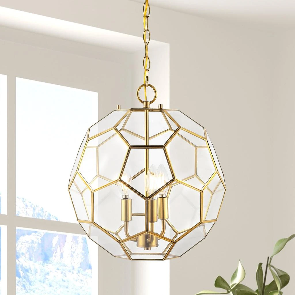 Bee 13.5" 3-Light Modern Farmhouse Iron/Glass LED Pendant 商品