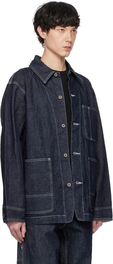 商品Snow Peak|Navy Recycled Cotton Denim Chore Jacket,价格¥2468,第2张图片详细描述