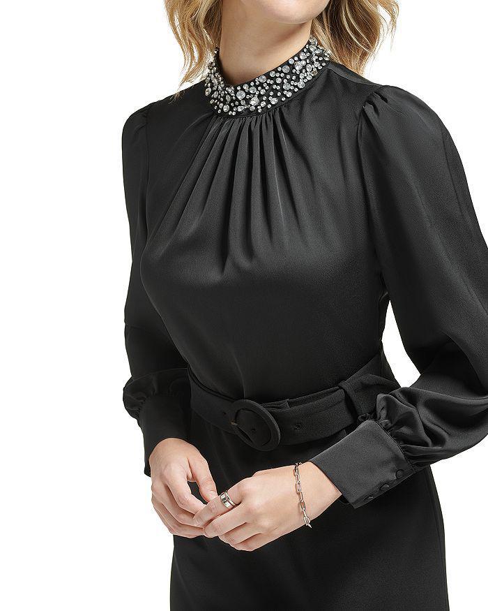 商品Karl Lagerfeld Paris|Embellished Mock Neck Dress,价格¥1175,第6张图片详细描述