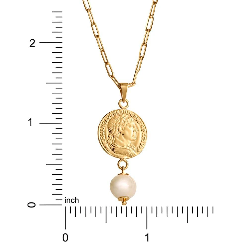 商品Macy's|Pearl Coin 18" Pendant Necklace in 18k Gold-Plated Sterling Silver,价格¥531,第4张图片详细描述