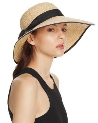 商品AQUA|Raffia Straw Sun Hat with Bow Trim - 100% Exclusive,价格¥510,第1张图片