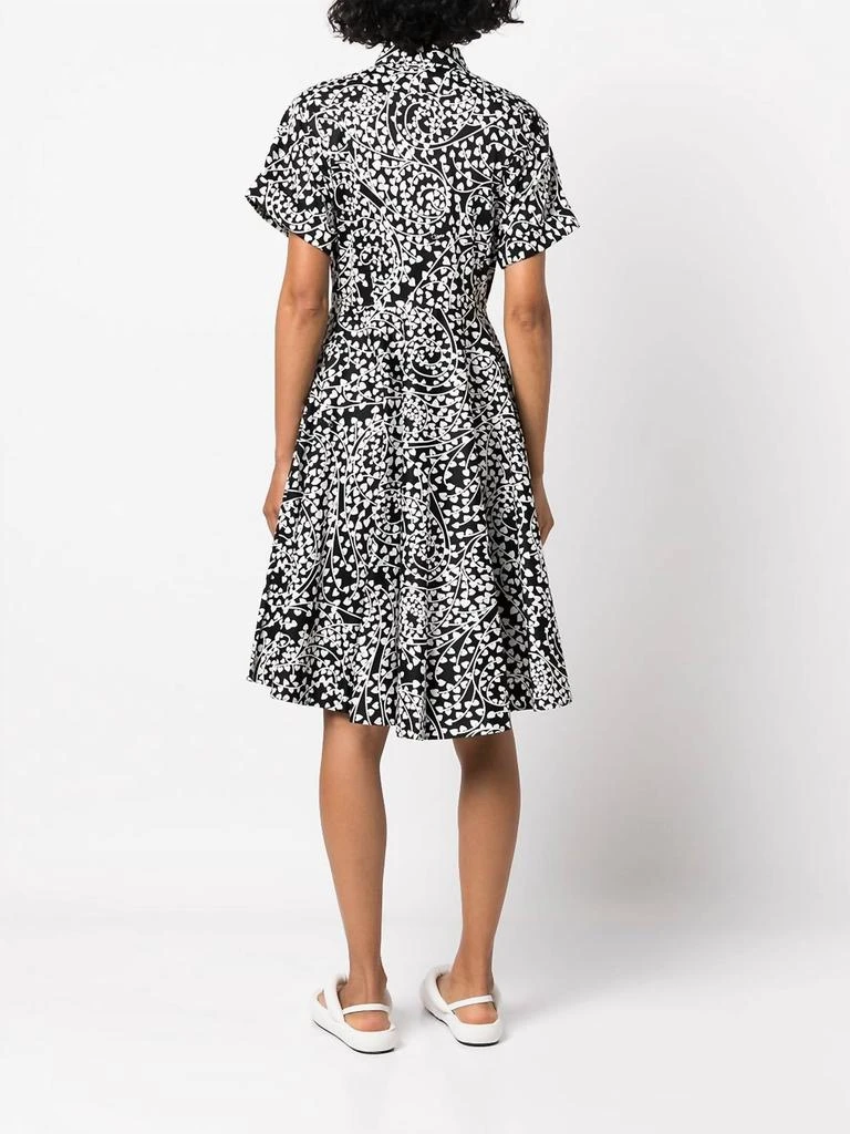 商品Diane von Furstenberg|Albus Short Sleeve Knee Length Shirt Dress in Black Love Stems,价格¥2908,第4张图片详细描述