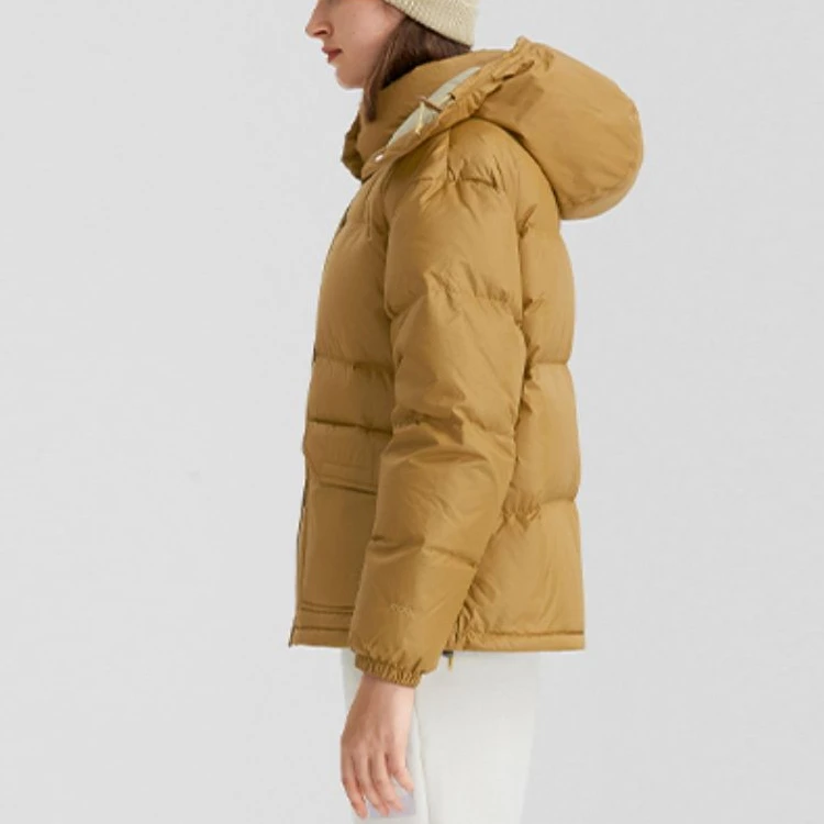 商品[国内直发] The North Face|北面 品牌Logo印花户外运动休闲连帽面包羽绒服 女款 卡其色,价格¥1963,第6张图片详细描述