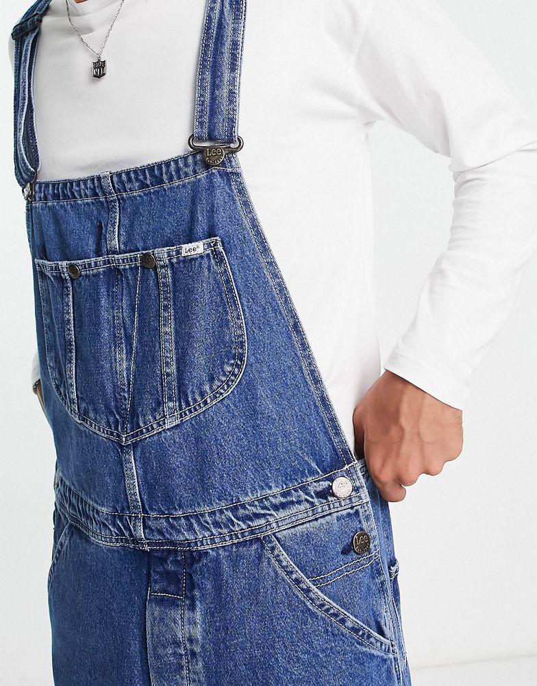 商品LEE|Lee relaxed fit dungaree jeans in mid wash,价格¥1075,第5张图片详细描述