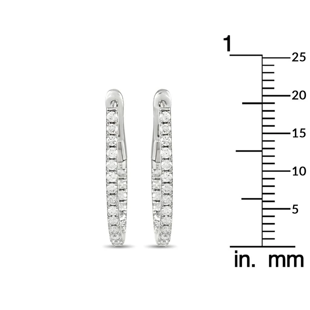商品Non Branded|LB Exclusive 14K White Gold 0.77ct Diamond Inside Out Oval Hoop Earrings,价格¥8417,第3张图片详细描述