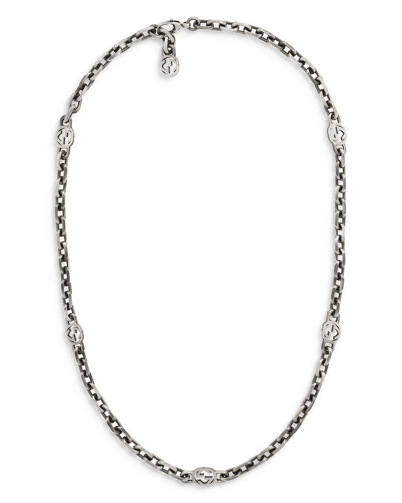 商品Gucci|Sterling Silver Interlocking Chain Necklace, 23.6",价格¥5972,第1张图片