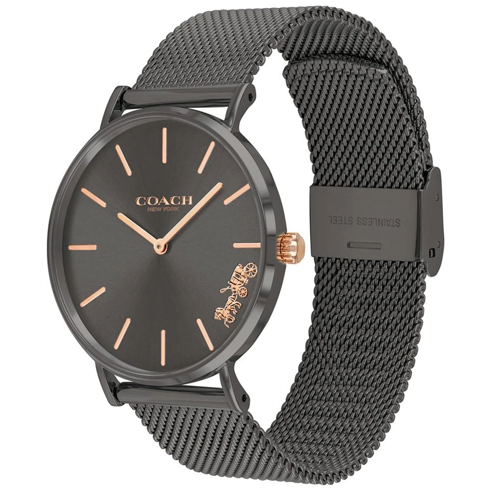 商品Coach|Women's Perry Gray Stainless Steel Mesh Bracelet Watch 36mm,价格¥1315,第2张图片详细描述